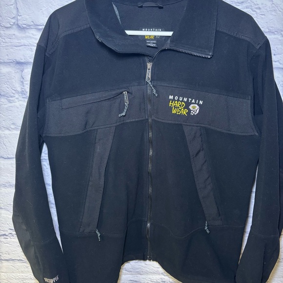 Mountain Hardwear Windstopper Tech Fleece Jacket Men's Large Black Full Zip Gore - Picture 1 of 15
